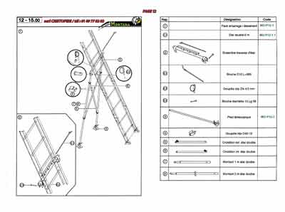 Pack amarrage/étaiement, étai double 6 m, ensemble traverse d’étai, broche D10L =L565, goupille clip ZN 4.5 mm, broche diamètre 12 L 56, pied télescopique, goupille clip D40-12, croisillon extérieur étai double, croisillon intérieur étai double, montant 1 m étai double, montant 2 m étai double.