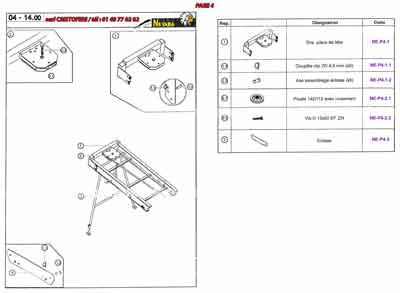 Ensemble de pièces de tête, goupille clip ZN 4.5 mm (x5) , axe assemblage éclisse (x5), poulie 142/112 avec roulement, vis H 12x50 EF ZN, éclisse.